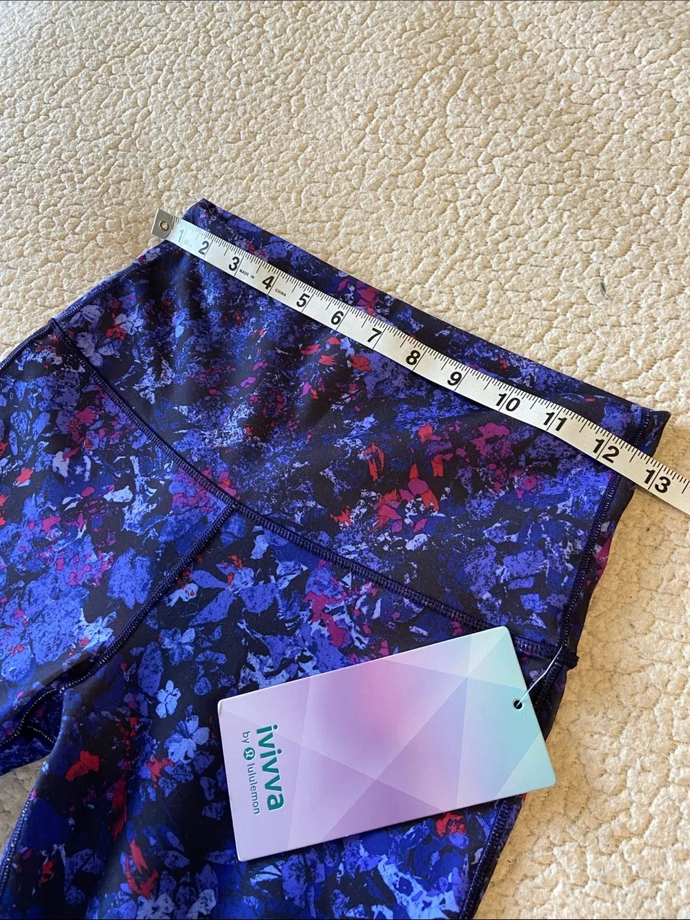 Ivivva rhythmic tight tech mesh vibrant floral print breathable Size 14 Girls